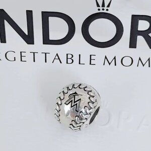 Pandora Miami Marlins Engraved Baseball Charm S925 Silver Bead with box